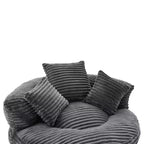 Canapé poire pour adultes et enfants, grand fauteuil poire en velours côtelé avec 3 oreillers et accoudoirs pour salon et chambre à coucher