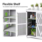 Meuble de rangement extérieur, établi de jardinage - Station de travail de jardin en bois étanche avec plateau galvanisé, étagères réglables pour jardin/terrasse/pelouse