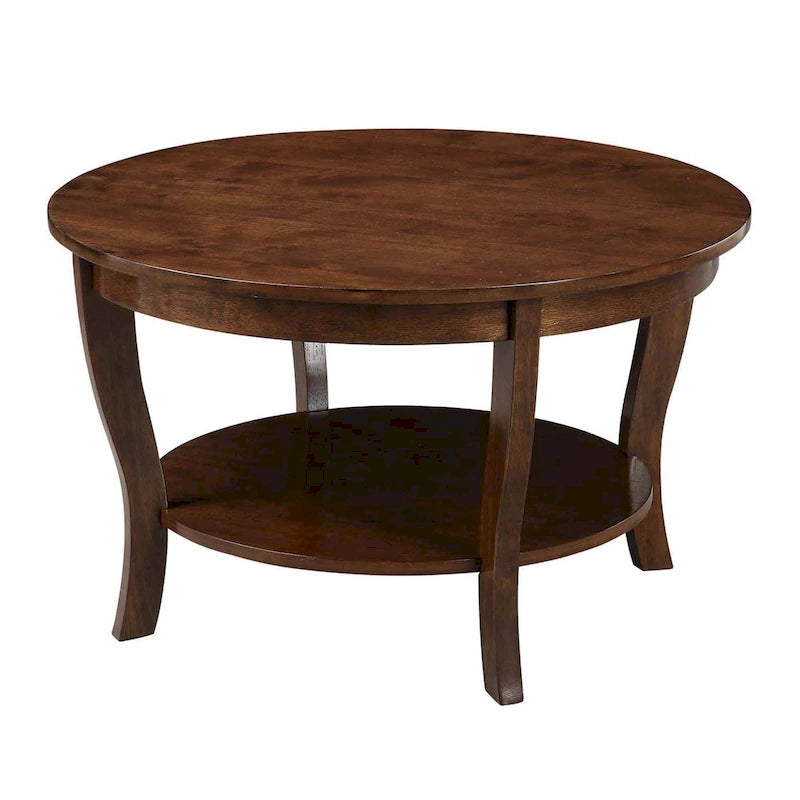 Table basse ronde avec étagère American Heritage de Convenience Concepts