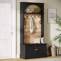 Lantine 70.86 Meuble d'entrée avec banc, rangement d'entrée 4-en-1 : porte-manteau, étagère à chaussures, banc de vestiaire pour couloir