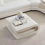 Table basse superposée GDFStudio Laurine à motif travertin moderne