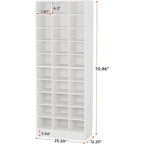 Meuble à chaussures haut 30 paires, étagère de rangement à chaussures en bois blanc 10 niveaux pour placard, entrée - 10 niveaux