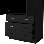 Grande Armoire Moderne à Deux Portes avec 3 Tiroirs et 1 Tringle pour Chambre à Coucher