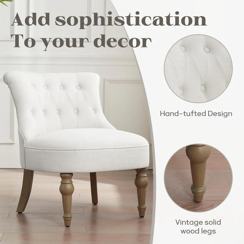 Fauteuil d'appoint confortable sans accoudoirs pour le salon