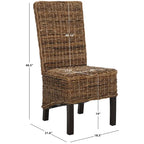 Lot de 2 chaises de salle à manger en osier naturel 48L x 56P x 104H cm, style bohème côtier