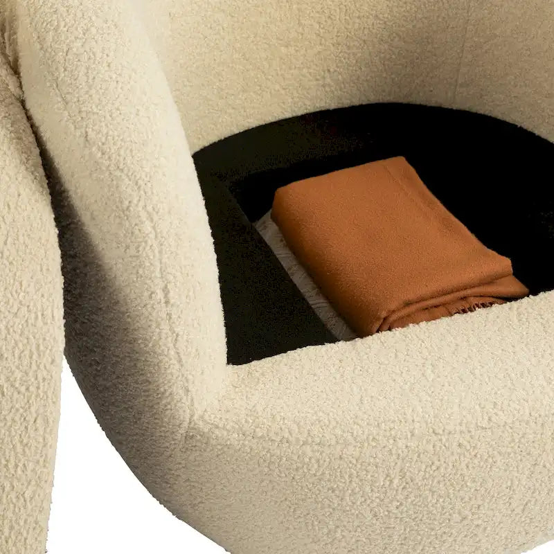 Fauteuil club pivotant rembourré avec rangement, chaise d'appoint moderne pour salon, chambre, bureau ou coin lecture