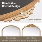 Miroir mural marron avec cadre en bois massif classique sculpté de 94 cm (37 po) de large x 180 cm (71 po) de haut avec fond en rotin
