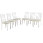 Ensemble de salle à manger extensible de style ferme pour 6 personnes, table rectangulaire et 6 chaises rembourrées