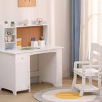 Bureau pour enfants, ensemble bureau et chaise pour garçons et filles, table d'écriture en bois pour enfants avec étagère, tableau d'affichage, armoire et tiroir pour les 3-8 ans