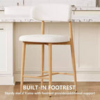 Tabouret de bar hauteur comptoir avec siège rembourré et pieds en métal, chaise d'îlot de cuisine moderne de 26,3 pouces