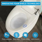 Toilette Bidet Intelligente avec Abattant et Siège à Ouverture/Fermeture Automatique, Chasse d'Eau à Capteur au Pied, Design Monobloc Allongé Sans Réservoir, Siège Chauffant
