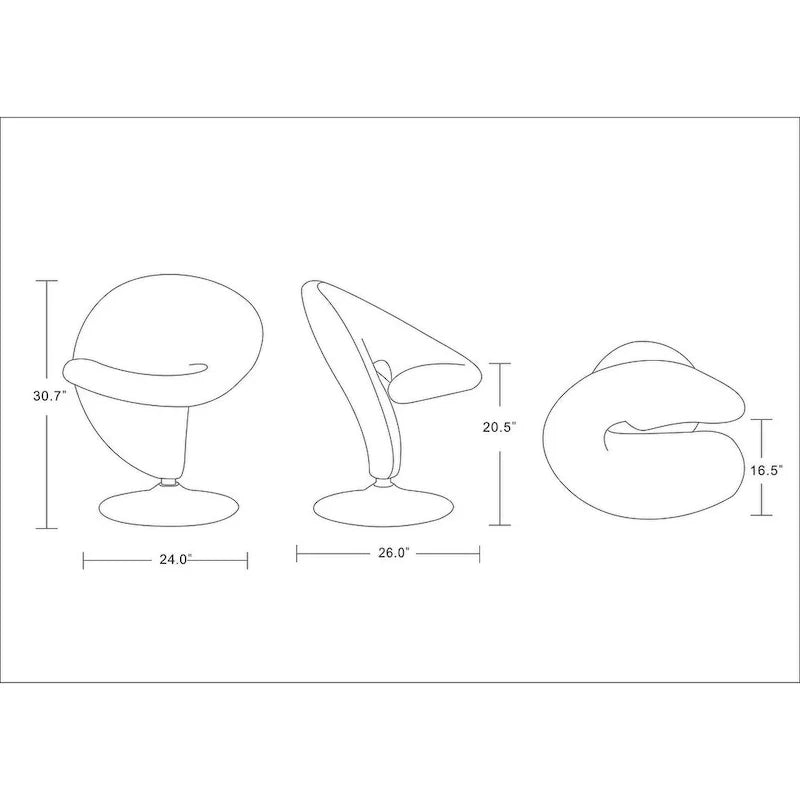 Fauteuil pivotant en mélange de laine et chrome Curl de Manhattan Comfort (lot de 2)
