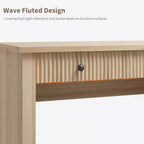 Meuble de rangement de bureau cannelé, bureau de direction moderne de 54 po avec station de recharge, bureau d'ordinateur en bois avec tiroirs classeurs pour bureau d'étude