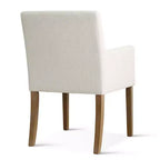 Lot de 6 chaises de salle à manger capitonnées avec accoudoirs, fauteuils modernes en lin avec pieds en bois, chaises d'appoint pour salle à manger, salon – Panipeachy