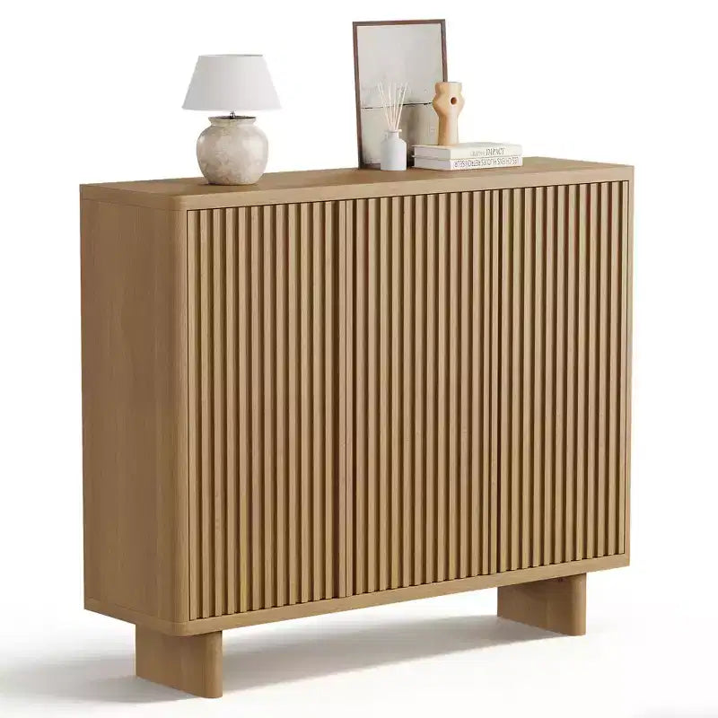 Meuble à chaussures Acekool 46 avec porte cannelée, meuble de rangement 5 niveaux, banc d'entrée rustique pour couloir, 41,5H