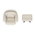 Jovan 31.5 Fauteuil inclinable en cuir véritable avec ottoman