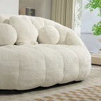 Fauteuil de salon en chenille blanc 63,78 cm avec rembourrage en mousse haute densité