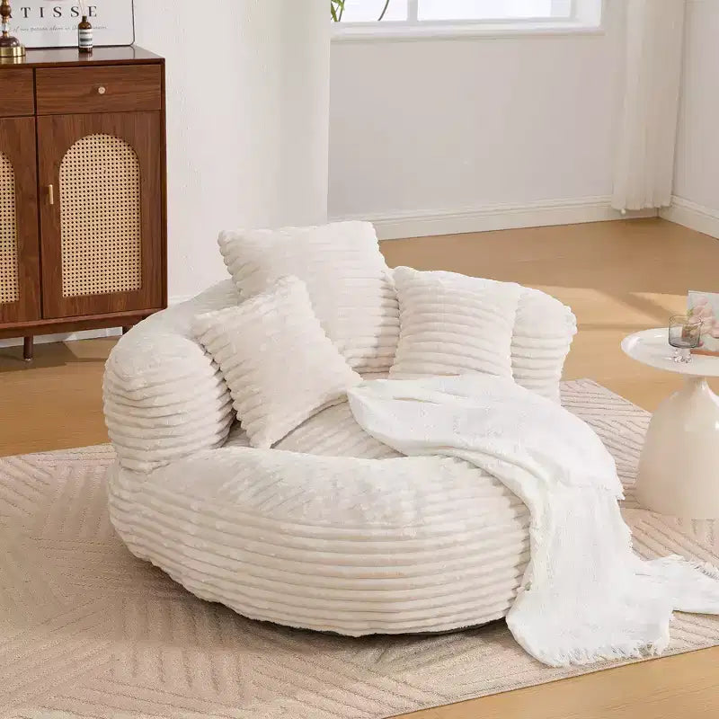 Canapé poire pour adultes et enfants, grand fauteuil poire en velours côtelé avec 3 oreillers et accoudoirs pour salon et chambre à coucher