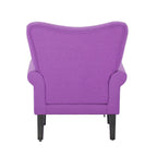 Fauteuil d'appoint moderne Erommy, fauteuil à dossier haut, canapé simple en tissu rembourré avec boutons et pieds en bois pour salon