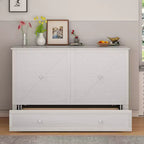 Lit escamotable Mjkone Murphy Queen, lit coffre Cube avec station de charge et espace de rangement