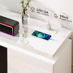 Meuble TV Skyzoo avec foyer électrique intégré, pour téléviseurs jusqu'à 80 pouces, avec lumières LED et 4 prises CA, console TV pour salon