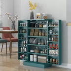 HOMCOM Meuble de cuisine 41, Armoire de cuisine à 2 portes avec 5 étagères de rangement, 12 porte-épices et étagères réglables pour salle à manger