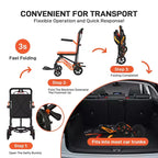 Fauteuil roulant de transport pliant ultra léger, supporte 100 kg, cadre en aluminium de 8 kg, siège de 41 cm, accoudoirs et repose-pieds amovibles, frein à main verrouillable