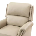 Ensemble de 2 fauteuils inclinables modernes en cuir véritable Elisabete avec garniture cloutée vintage pour salon et chambre à coucher | ART OF LIVING DESIGNS
