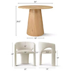 Petit ensemble de salle à manger pour 2 personnes, chaises rembourrées beiges, table à manger ronde sur pied, meubles de cuisine modernes et compacts - Panipeachy