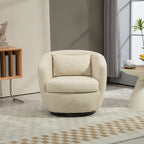 Fauteuil club pivotant rembourré avec rangement, chaise d'appoint moderne pour salon, chambre, bureau ou coin lecture