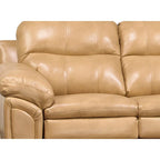 Ensemble canapé, causeuse et fauteuil en cuir gel marron clair Simon