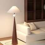 Lampadaire conique contemporain en métal avec abat-jour en tissu
