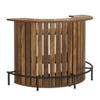 Mini-bar de rangement 4 niveaux en forme d'arc, table de bar à la maison rustique moderne avec repose-pieds et construction en MDF