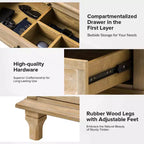 Table d'appoint Giorgio à 3 tiroirs avec prises intégrées, lot de 2 | HULALA HOME