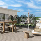 MAYEERTY 72x47 Jardinière arquée en fer noir avec treillis, ensemble de 3 pièces pour décoration de jardin, terrasse et balcon