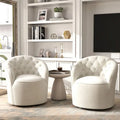 Fauteuils pivotants à 360 degrés en velours capitonné moderne SEYNAR avec dossier touffeté (lot de 2)