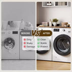Comptoir pour lave-linge-sécheuse, dessus de machine à laver avec bord surélevé et tapis antidérapant pour le rangement des paniers à linge et l'organisation de la buanderie