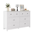 Commode moderne à 8 tiroirs pour chambre à coucher, grande commode en bois avec tiroirs profonds, meuble de rangement autonome pour salon