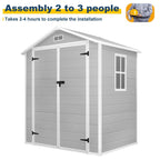 Abri de jardin en résine toutes saisons avec plancher, 1,8 m x 1,2 m/1,8 m x 2,4 m/2,4 m x 1,8 m/2,4 m x 3 m, Spire Tool Shed