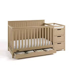 Lit de bébé et table à langer transformable 5-en-1 avec tiroir