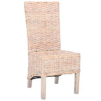 Lot de 2 chaises de salle à manger en osier naturel 48L x 56P x 104H cm, style bohème côtier
