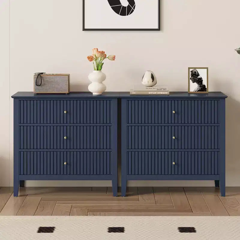 Heynemo Commode 3 Tiroirs, Table de Chevet en Bois Peint de 76 cm de Haut avec Rangement, Grande Commode Moderne avec Coulisses à Roulement à Billes