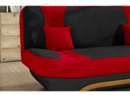 Three-seater sofa bed with storage space - two-tone anthracite/red - in quality EWIN fabric