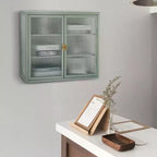 Armoires murales doubles en verre avec suffisamment d'espace de rangement, étagères amovibles, armoire murale, coffre de rangement à outils pratique