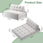 Canapé-lit futon pliant entièrement en velours côtelé, chaise de couchage convertible au sol avec oreiller et dossier