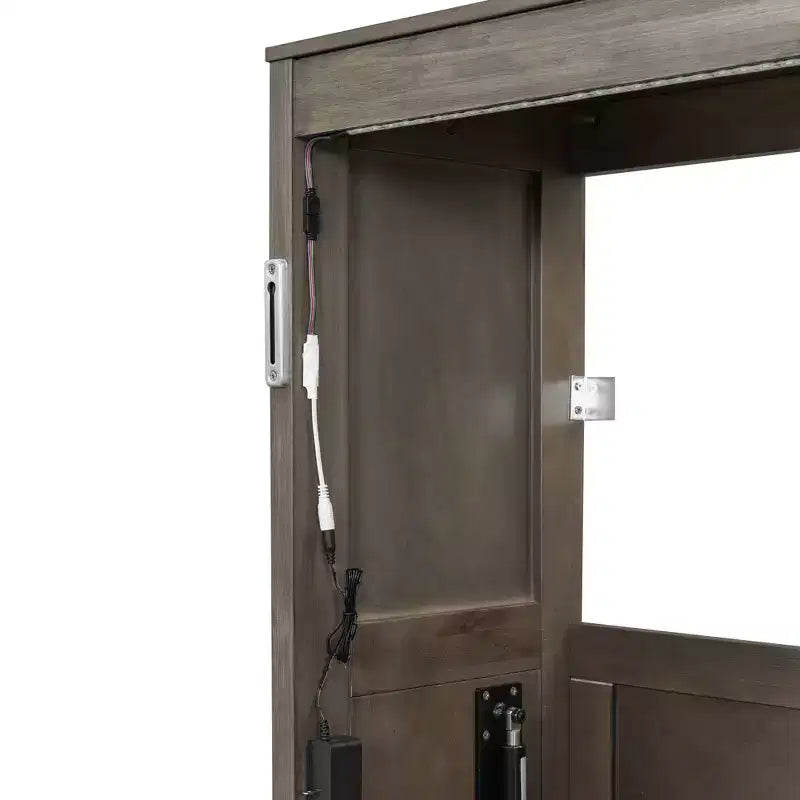 Lit escamotable double avec éclairage LED, peut être plié en armoire, armoire-lit murale dissimulée pour chambre d'amis