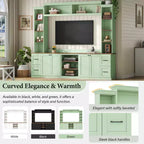 Meuble TV mural 4-en-1 ModernLuxe de style campagnard, convient aux téléviseurs jusqu'à 70 pouces, meuble TV console multimédia avec étagères réglables et tiroirs