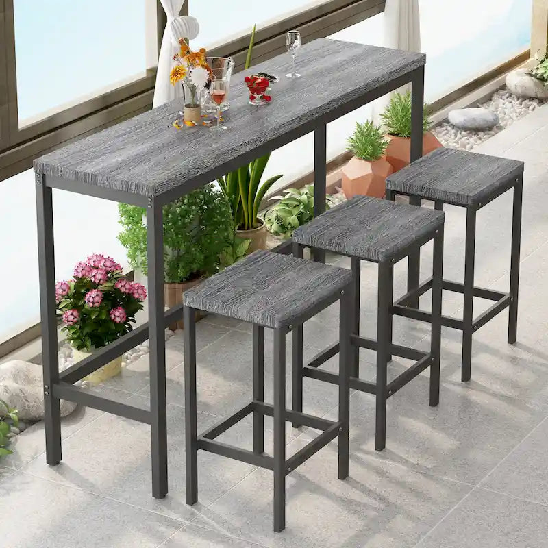 Ensemble table de bar et 3 tabourets