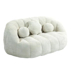 Fauteuil de salon en chenille blanc 63,78 cm avec rembourrage en mousse haute densité