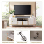 Meuble TV de luxe moderne, meuble de divertissement, avec plateau en faux marbre